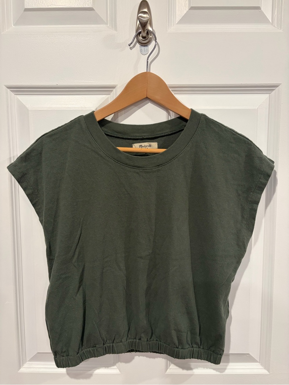 Madewell Olive Green Cropped Crewneck Tee